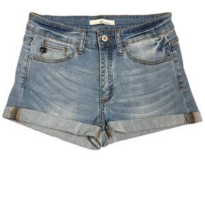 KANCAN Mid Rise Cuffed Hem Jean Shorts - Size Large (9/28)